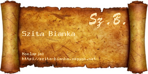Szita Bianka névjegykártya